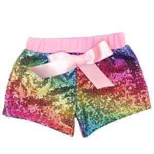 Shorts bébé fille arc-en-ciel à paillettes brillantes, charmants et colorés – Grande Vente - Product Image 2