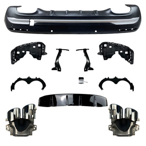 Mercedes-Benz GLA-Class H247 Rear Lip Tailpipe Exhaust Pipe Kit Glossy Black Silver PP 2020 - Product Image 2