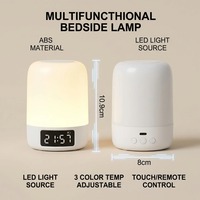 Lampe de chevet LED à commande tactile, 3 températures de couleur, intensité variable, protection des yeux, pour chambre à coucher (vente en gros)