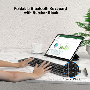 Clavier sans fil pliable portable de voyage, allemand, espagnol, français, anglais, USB C rechargeable, clavier Bluetooth pour iPad, tablette - Product Image 5