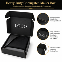Boîte d'emballage pour expédition logistique e-commerce, carton noir mat pliable, personnalisable avec logo