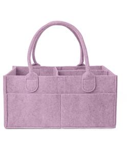 Lavender Dream Portable Felt Diaper Holder Nursery <b>Storage</b> Basket for Wipes & Baby Stuff <b>Collapsible</b> Baby Organizers - Product Image 1