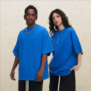MT2758 Wholesale Custom Heavy Weight 320 Gsm 100% Cotton Drop Shoulder Basic Oversized T-Shirts for Men for Women - Product Image 2