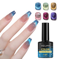 Vernis à ongles gel magnétique effet œil de chat 8 ml, style français de luxe, gel UV LED à retirer par trempage pour salon de manucure professionnel et nail art DIY
