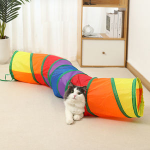 Interativo Engraçado Gato Túnel Tubo Brinquedos Pequeno 3-Way Dobrável Kitty Peek Hole Ball para Jogar - Product Image 2
