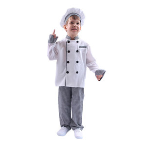Costume de chef pour enfants, vêtements de <span class=keywords><strong>cuisine</strong></span> et de pâtisserie pour filles, ensemble de costumes de chef pour enfants pour <span class=keywords><strong>Halloween</strong></span>, uniforme de cuisinier, déguisement de fête de carnaval - Product Image 1