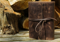Carnet A5 en cuir PU vieilli, couverture rigide, reliure cousue, personnalisable, marron foncé, enveloppe souple, certifié cuir, gaufré, pour voyage