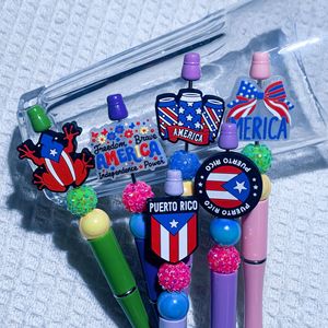 Nuevas cuentas de silicona con pegamento para decoración de bolígrafos, accesorios DIY para bolígrafos, serie Día de la Independencia. - Product Image 3