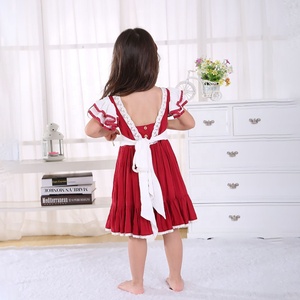 Robe de bébé fille en viscose rouge et blanche en gros pour les filles de 2 à 14 ans, robe de Noël pour enfants - Product Image 6