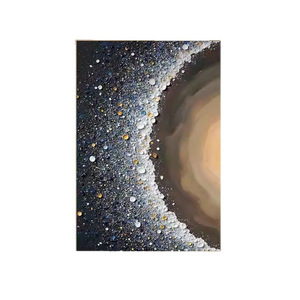 Pintura al Óleo Abstracta, Cielo Estrellado, Marco Dorado Rectangular, Arte Moderno Minimalista para Pared de Sala de Estar - Product Image 5