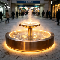 Fuente Musical Circular de Acero Inoxidable al por Mayor con Chorro de Agua LED, Equipo Personalizable para Paisajismo