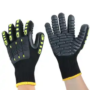 TPR Protective Guantes De Impacto Mechanic Shock Absorption Vibration Industrial Working Impact Resistant Gloves