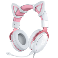 ONIKUMA X10 Headset Gaming Berkabel dengan Telinga Kucing, Lampu RGB, Headphone Stereo Over Ear, Mikrofon Boom untuk PC