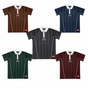 Jersey Sepak Bola Retro Kustom Pendek Bahan Polyester 100% Bernapas, Kaos Tim Cetak untuk Latihan dan Pertandingan Musim Vintage - Product Image 1