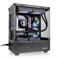 Black Mid Tower Gamer Computer MATX PC Cabinet Case Tempered Glass Side Panel Popular Computer Casing