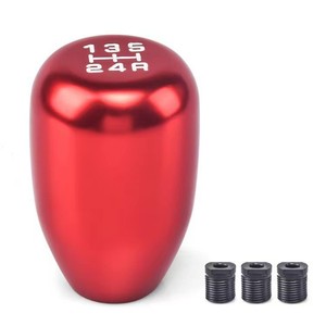 Aluminum Gear <b>Shift</b> <b>Knob</b> 5-Speed Manual Red Metal Car Interior Upgrade - Product Image 1