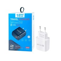 Chargeur mural rapide pour téléphone portable 18W QC30 EU US, port USB-A unique, blanc/noir, OEM/ODM, vente directe usine, solution complète