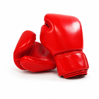 Gants de boxe en cuir PU souple rouge pour enfants, fermeture auto-agrippante, sangle de poignet réglable, pour entraînement et sparring, couleur personnalisable, OEM