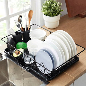 Customized Metal Dish <b>Rack</b> With Tray Quick Dry Square Sink Countertop Storage Bowl <b>Plate</b> Cup <b>Rack</b> - Product Image 2