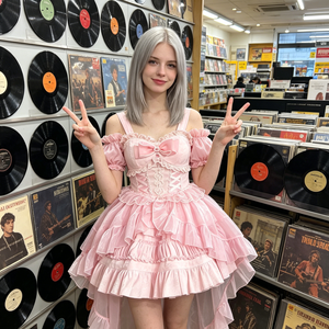 Vestido Original Lolita Moonlight Mirror JSK, Estilo Princesa Dulce y Elegante, Vestido de Poliéster para Mujer Adulta, Disfraz Vintage de Cosplay - Product Image 4