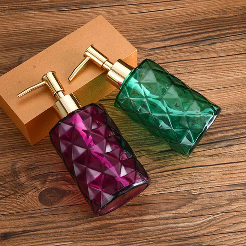 Wholesale 330ml Multi-color Hand Liquid Soap Foaming Shampoo Glass Hand Soap Dispenser Bottle With Stainless Steel Pump