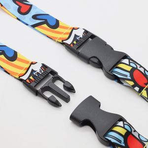 Custom Eco-Friendly Cartoon Style Heat Transfer <b>Lanyards</b> Full Color Sublimation <b>Polyester</b> Neck Straps Safety Buckle Promotional - Product Image 4