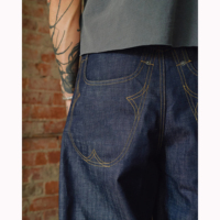 Jeans en denim brut selvedge fabriqués en Chine, denim slub, pantalon large pour homme, jean de haute qualité, poche arrière personnalisée, pantalon de créateur