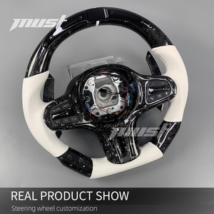 พวงมาลัยแอลอีดีสมาร์ทไฟเบอร์คาร์บอนปลอมแปลงสีเงินกำหนดเองได้ความร้อนที่พวงมาลัยสำหรับ BMW G Series 3 4 5 6 7 8 X3 X4 X5 XM M3 M4 Z4 M8 M5 - Product Image 3