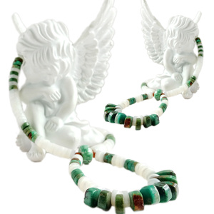 Tour de cou vibrant huître épineuse blanche et bijoux western turquoise composite-collier sud-ouest-collier court tour de cou perlé - Product Image 5