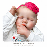 Poupée Reborn de 18 pouces en vinyle, cheveux enracinés, réaliste, nouveau-né fille, avec tenue barboteuse et accessoires Y-Z026