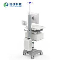 Chariot médical de haute qualité avec chariot d'équipement en métal à double écran pour la personnalisation OEM/ODM des hôpitaux prise en charge par le fabricant