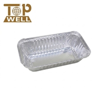 Conteneur alimentaire rectangulaire jetable en aluminium de 520 ml, résistant au four, de qualité alimentaire, pour gâteaux, tartes aux œufs, pains, saucisses, pâtes, préparation de repas et restauration