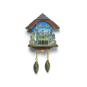 Aimant de réfrigérateur 3D <span class=keywords><strong>Berlin</strong></span> <span class=keywords><strong>Allemagne</strong></span>, aimant créatif en polyrésine en forme d'horloge coucou, souvenirs de voyage, cadeaux d'usine - Product Image 1