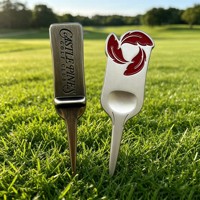 Fourche de réparation de divots de golf personnalisée en forme unique, en alliage de zinc avec logo émaillé, outil de golf, accessoire de golf, vente en gros