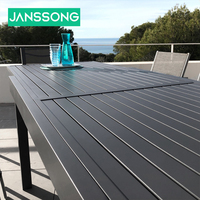 Table de jardin extensible en bois, ensemble de table et de chaises d'extérieur, 12 places, ensemble de salle à manger, mobilier d'extérieur durable, cadre en aluminium, plastique