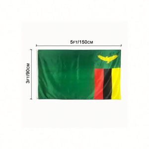 Hot Sale Manufacturer 3x5 Feet Zambia Zambian Banner Double Stitched Zambian <b>Flags</b> Polyester for National Country Events - Product Image 3