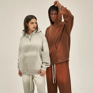 Yingling Valentine Logo personnalisé coton polaire délavé au soleil sans ficelle Vintage en détresse lavé à l'acide à capuche - Product Image 2