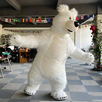 Costume de mascotte animale personnalisable, ours blanc, personnage de film, gonflable de Noël pour adultes