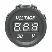 Voltmeter Mobil Motor DC 5V-48V Mini Digital Tahan Air LED Panel Tester Tampilan Meter Volt Bulat