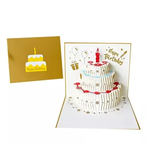 사용자 정의 디자인 및 생일 3D 인사말 팝업 카드 선물 가게 및 비즈니스