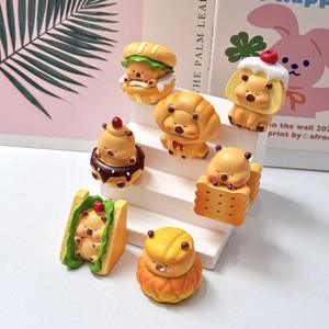 2025 nuevo estilo 3D comida de dibujos animados lindos encantos de resina de Capibara para decoración del hogar Accesorios DIY pintura para exhibición diaria - Product Image 4