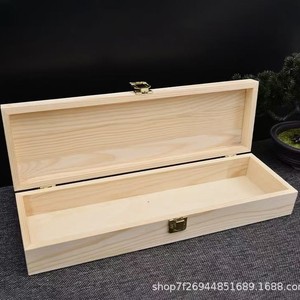Caja de almacenamiento de madera rectangular de 6 pulgadas de alto con tapa abatible, organizador de escritorio de madera maciza para sala de estar - Product Image 2