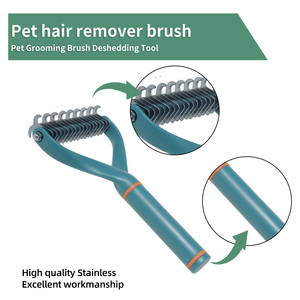 Spazzola per Toelettatura Animali Domestici, Strumento per Rimuovere Peli e Sottopelo, Rastrello per Cani e Gatti - Product Image 2
