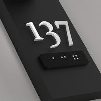 EZD Éclairage LED pour chambre d'hôtel Numéro de chambre Plaque de porte ADA Braille Wayfinding Signage pour appartement Plaque de porte