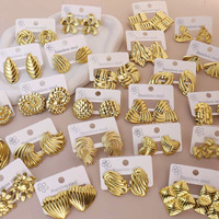 Anting-anting baja tahan karat bergaya punk Eropa-Amerika, tren terbaru, desain geometris tidak beraturan, perhiasan mode.
