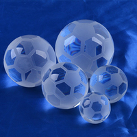 Cadeaux d'anniversaire de décoration de football en verre cristal clair MH-Q0201
