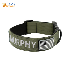 Kalung Anjing Taktis Mewah Elegan Sederhana Bahan Poliester Nilon dengan Gesper Logam, Dapat Disesuaikan, Tugas Berat, untuk Latihan dan Berburu, Set dengan Tali, Dapat Dipesan Sesuai Keinginan - Product Image 2