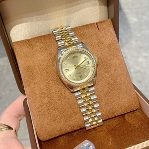 Orologio al Quarzo di <span class=keywords><strong>Lusso</strong></span> alla Moda per <span class=keywords><strong>Donna</strong></span> con Diamanti, Quadrante con Calendario, 31mm, Cinturino in Lega Bicolore, Resistente all'Acqua 30M - Product Image 2