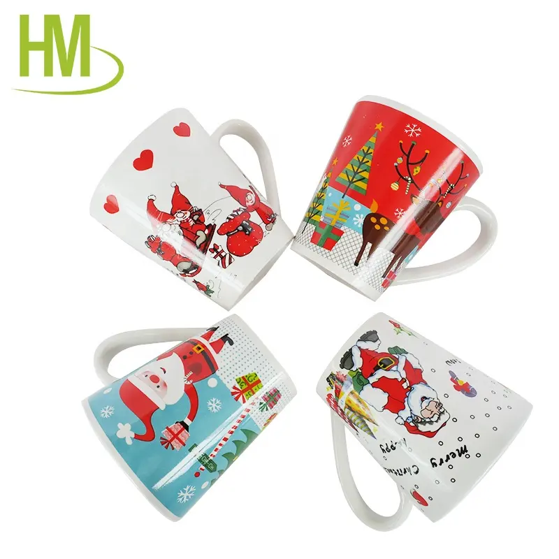 Set Mug keramik Natal ministik, hadiah liburan ekonomis untuk promosi kembali ke sekolah