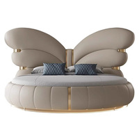 Meubles de chambre à coucher modernes KMJ, lit avec tête de lit capitonnée en forme de papillon, taille King et Queen, ensemble de meubles de chambre à coucher